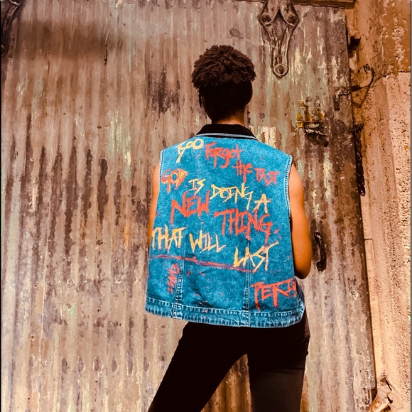 Custom Faith 'God is doing a New Thing' Vintage Vest-20W - Picture 1 of 7